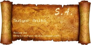 Sutyor Anikó névjegykártya